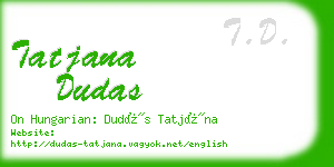 tatjana dudas business card